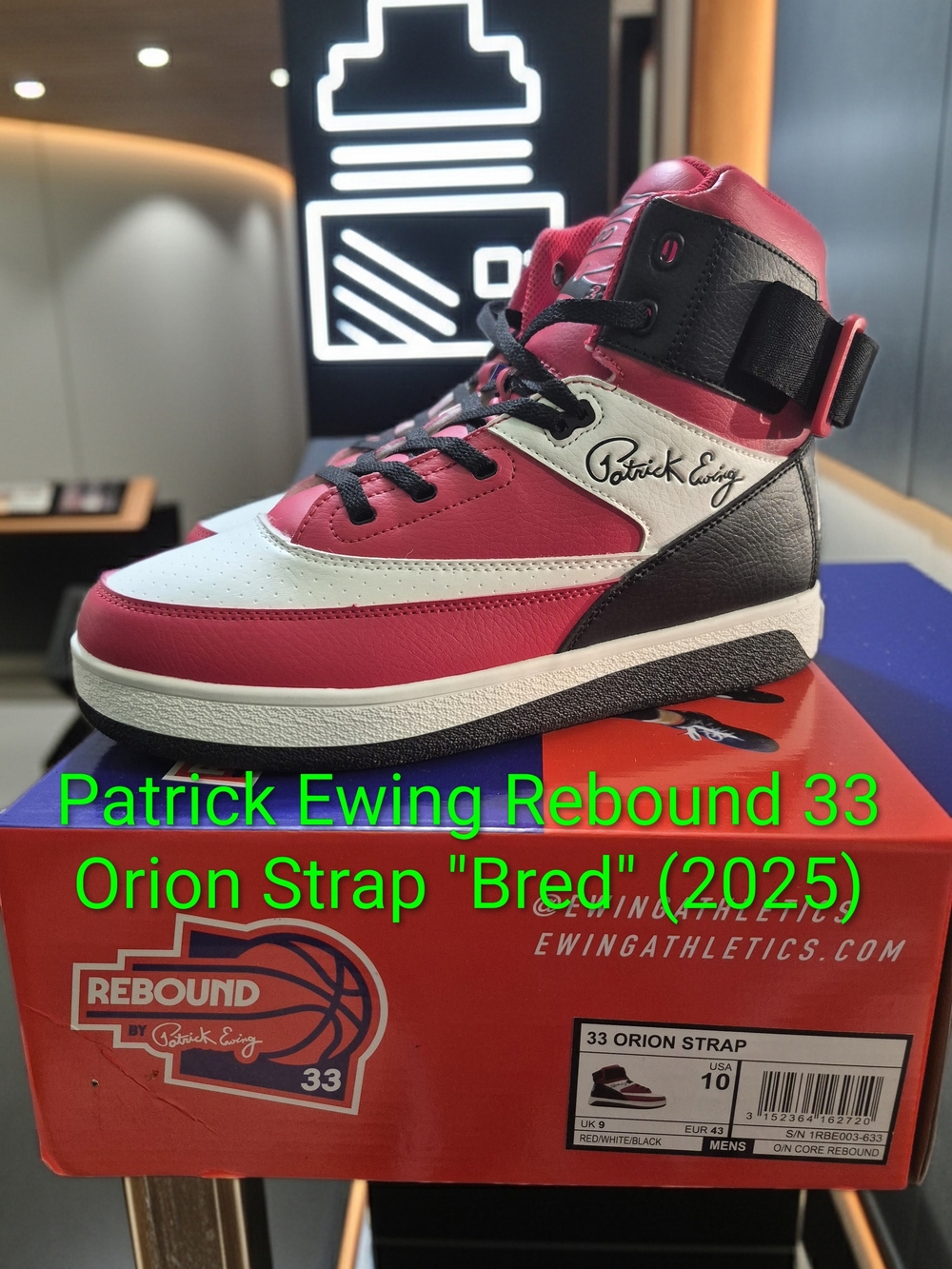 Patrick Ewing Rebound 33 Orion Strap "Bred" Sz 10 NWT & BOX